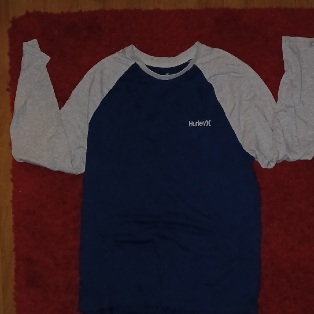 Hurley Navy and Light Gray Raglan Shirt